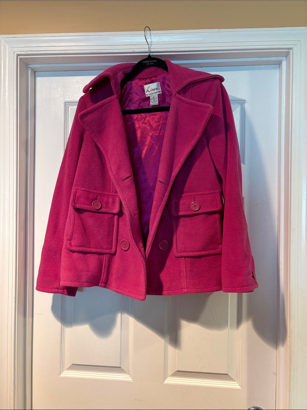 Linea by Louis Dell'Olio Hot Pink Pea Coat